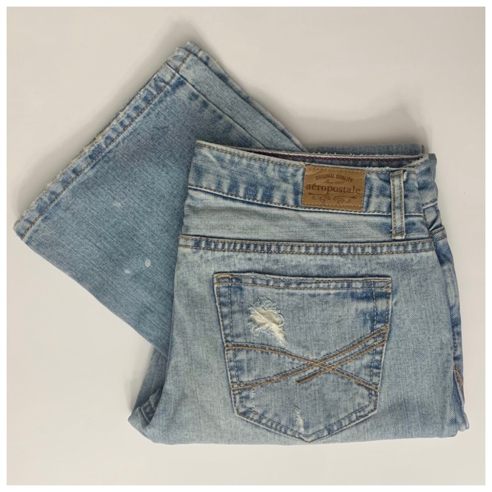 Aeropostale’ Destroyed VINTAGE Chelsea Women’s Size 5 Short Boot Cut Jeans LK